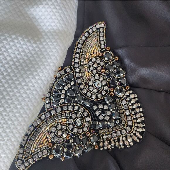 Eliza J embellish side one shoulder lined cocktail formal dress - Picture 6 of 11